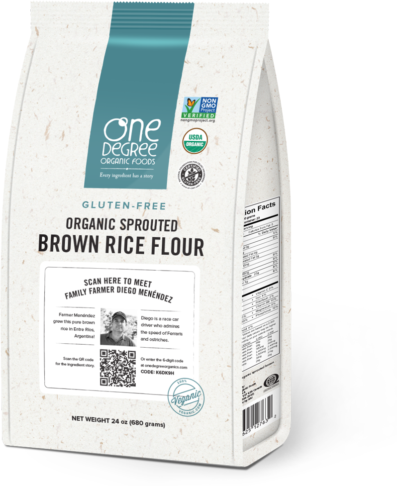 Organic Sprouted Brown Rice Flour Package PNG