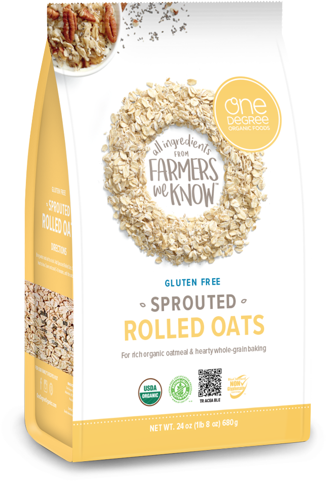 Organic Sprouted Rolled Oats Package PNG