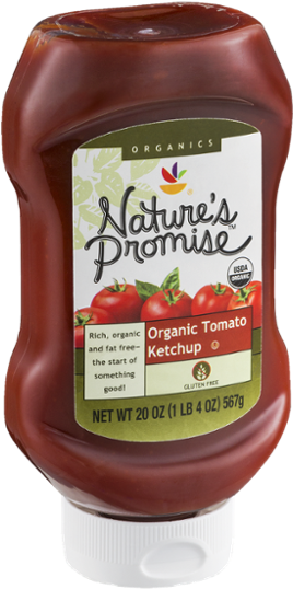Organic Tomato Ketchup Bottle PNG