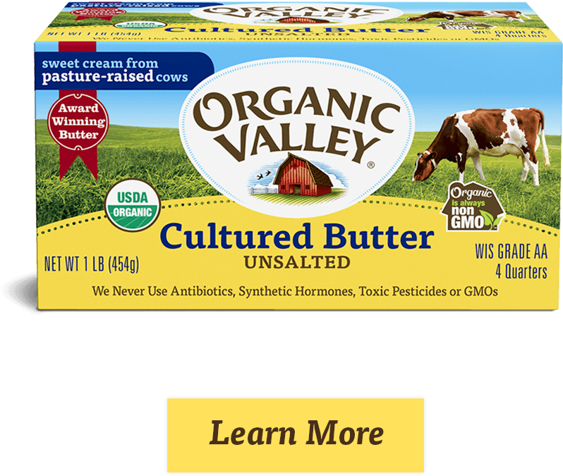 Organic Valley Cultured Unsalted Butter Packaging PNG