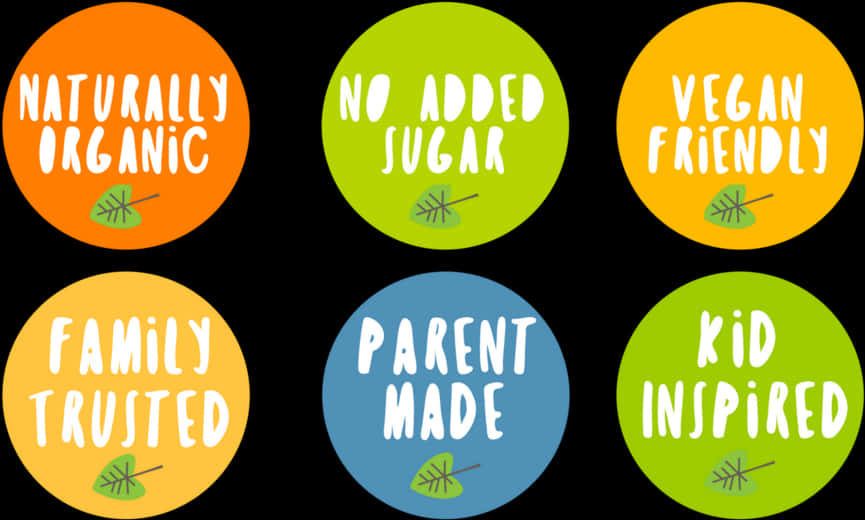 Organic Vegan Friendly Product Labels PNG