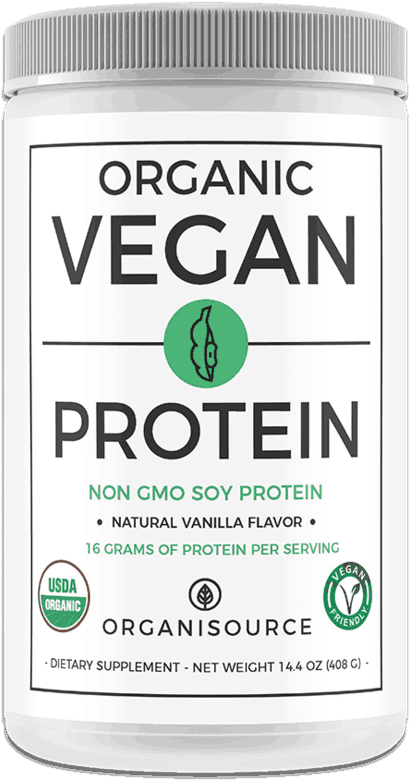 Organic Vegan Protein Supplement Container PNG