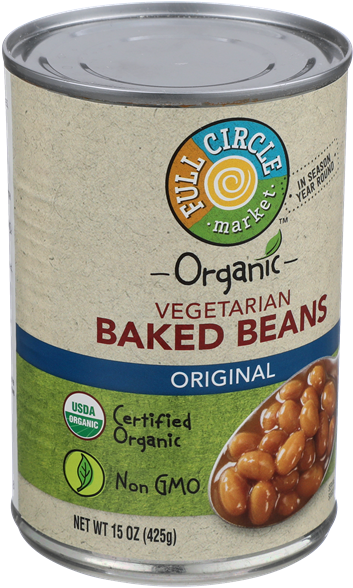 Organic Vegetarian Baked Beans Can PNG