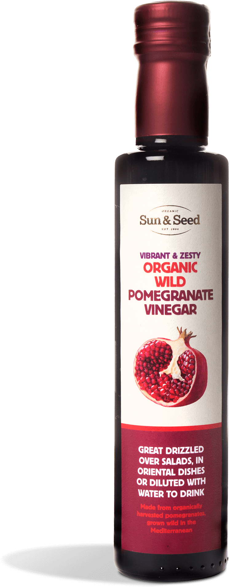 Organic Wild Pomegranate Vinegar Bottle PNG