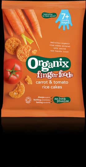 Organix Finger Foods Carrot Tomato Rice Cakes Package PNG