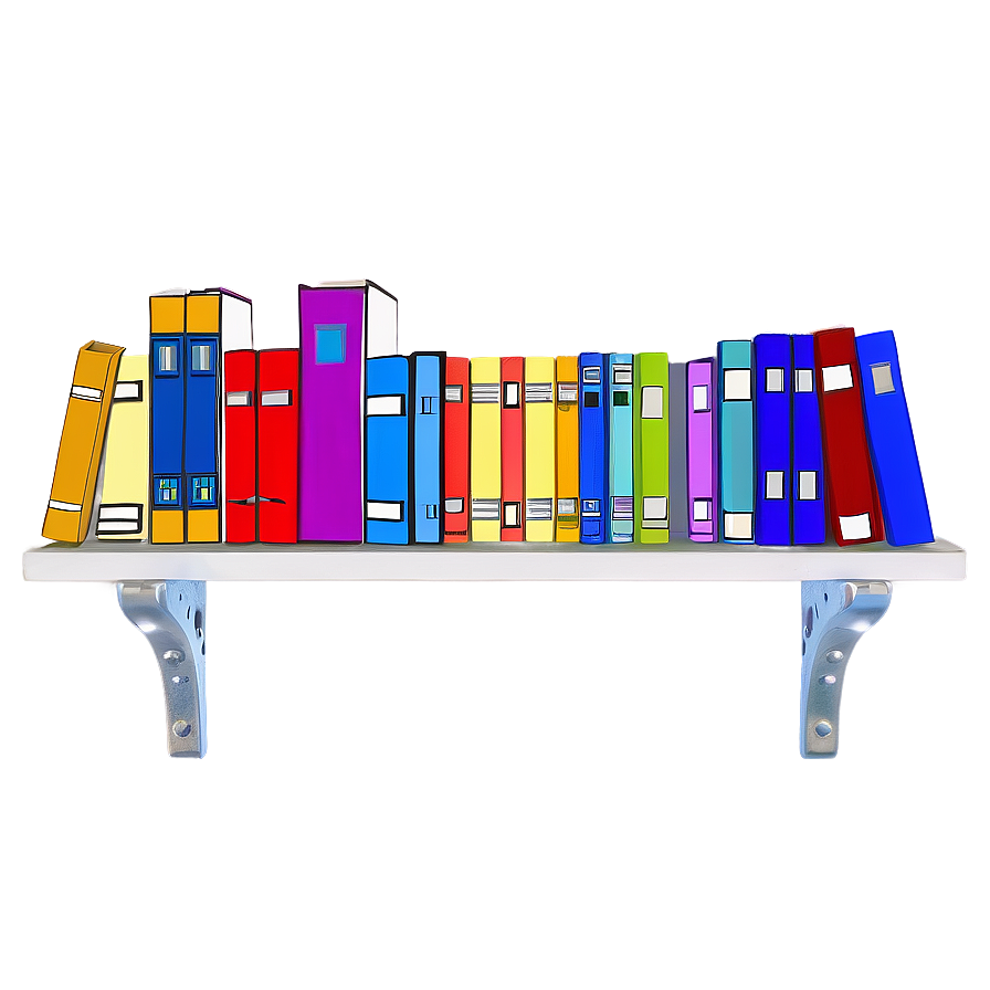 Organized Books On Shelf Png Agq PNG
