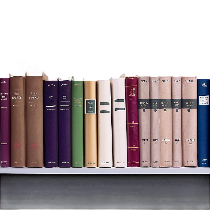 Organized Books On Shelf Png Iau82 PNG