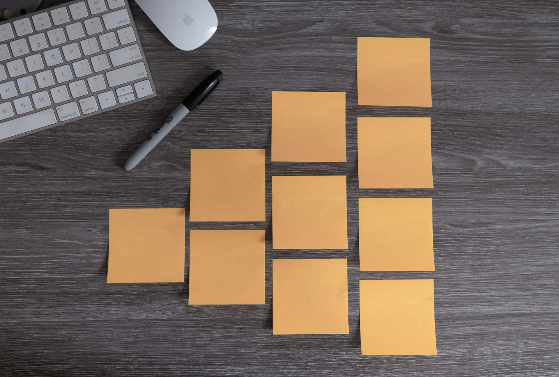 Organized Orange Sticky Notes Wallpaper