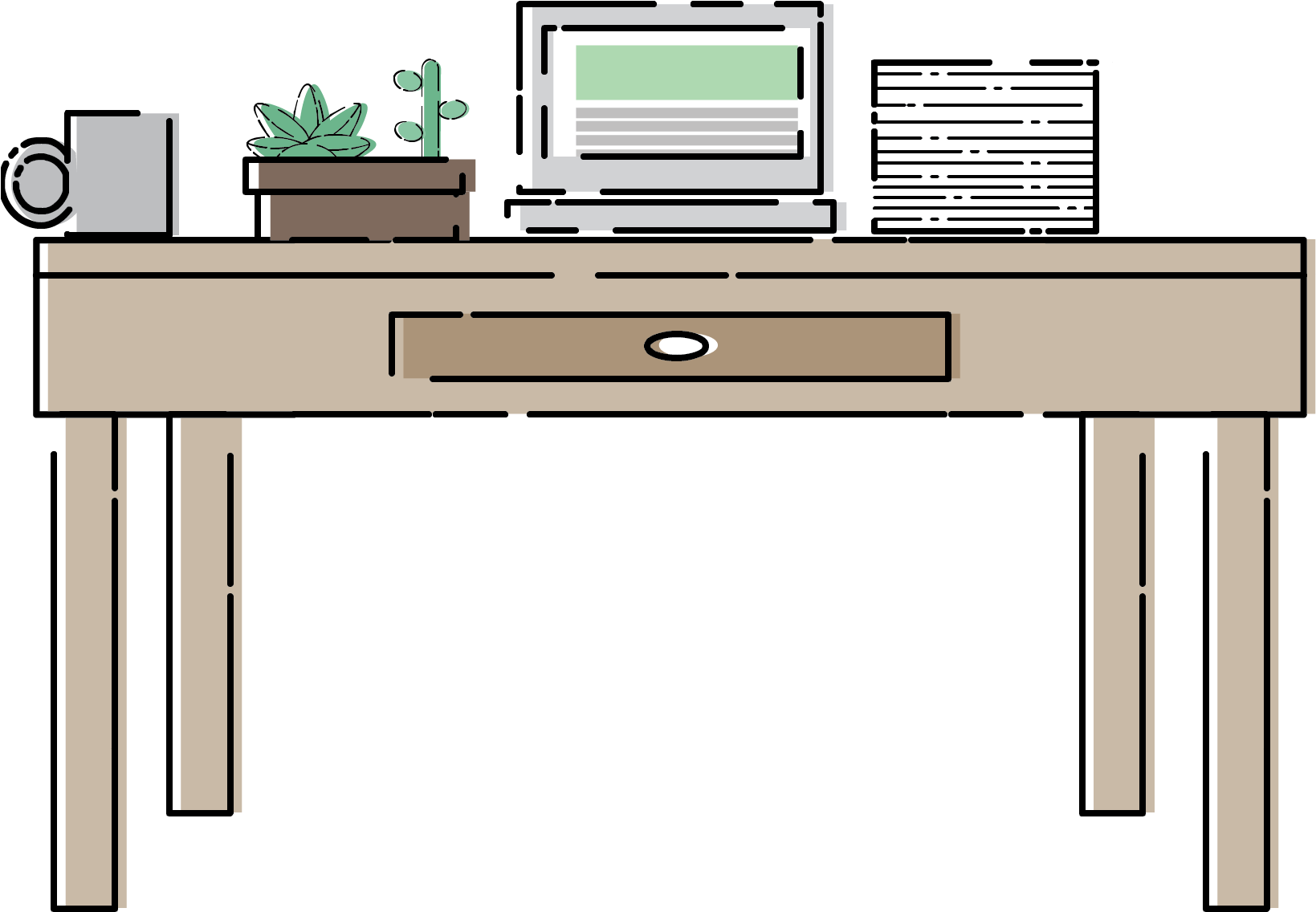 Organized Workstation Vector Illustration PNG