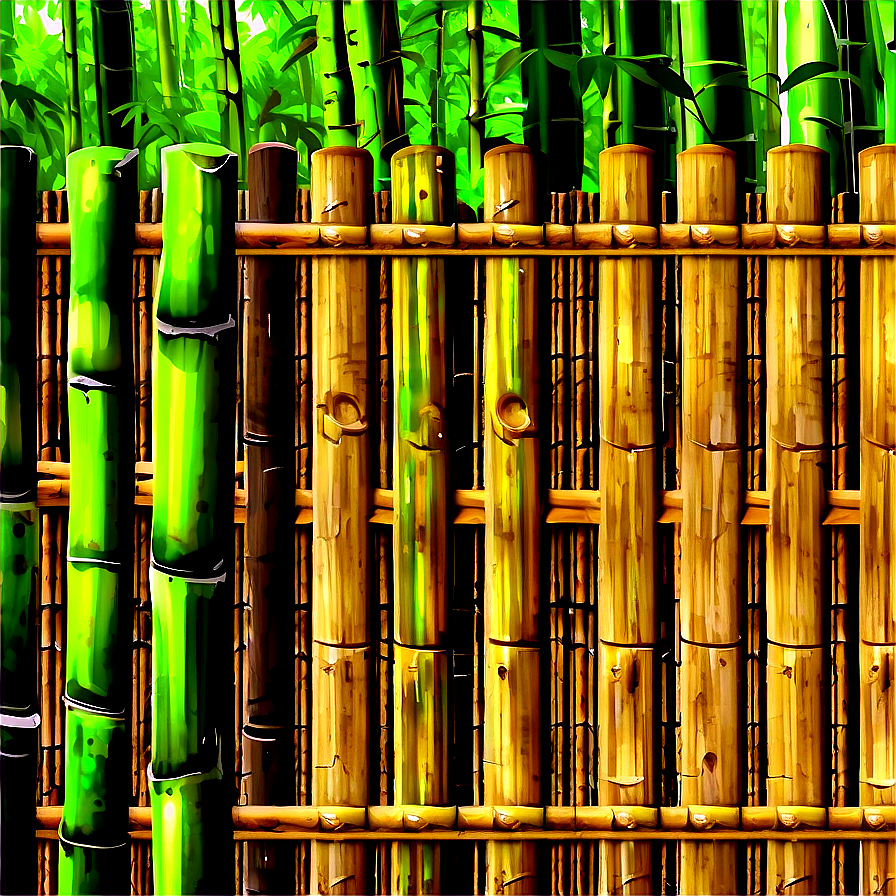 Oriental Bamboo Fence Png 05242024 PNG