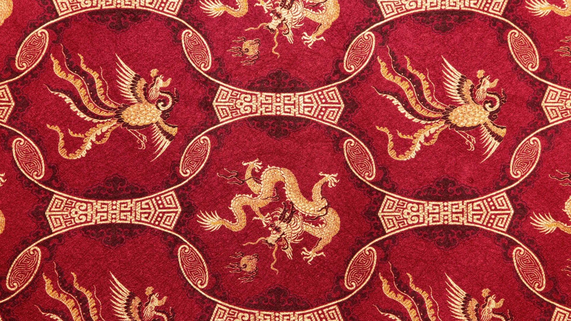 Oriental Dragon Pattern Wallpaper