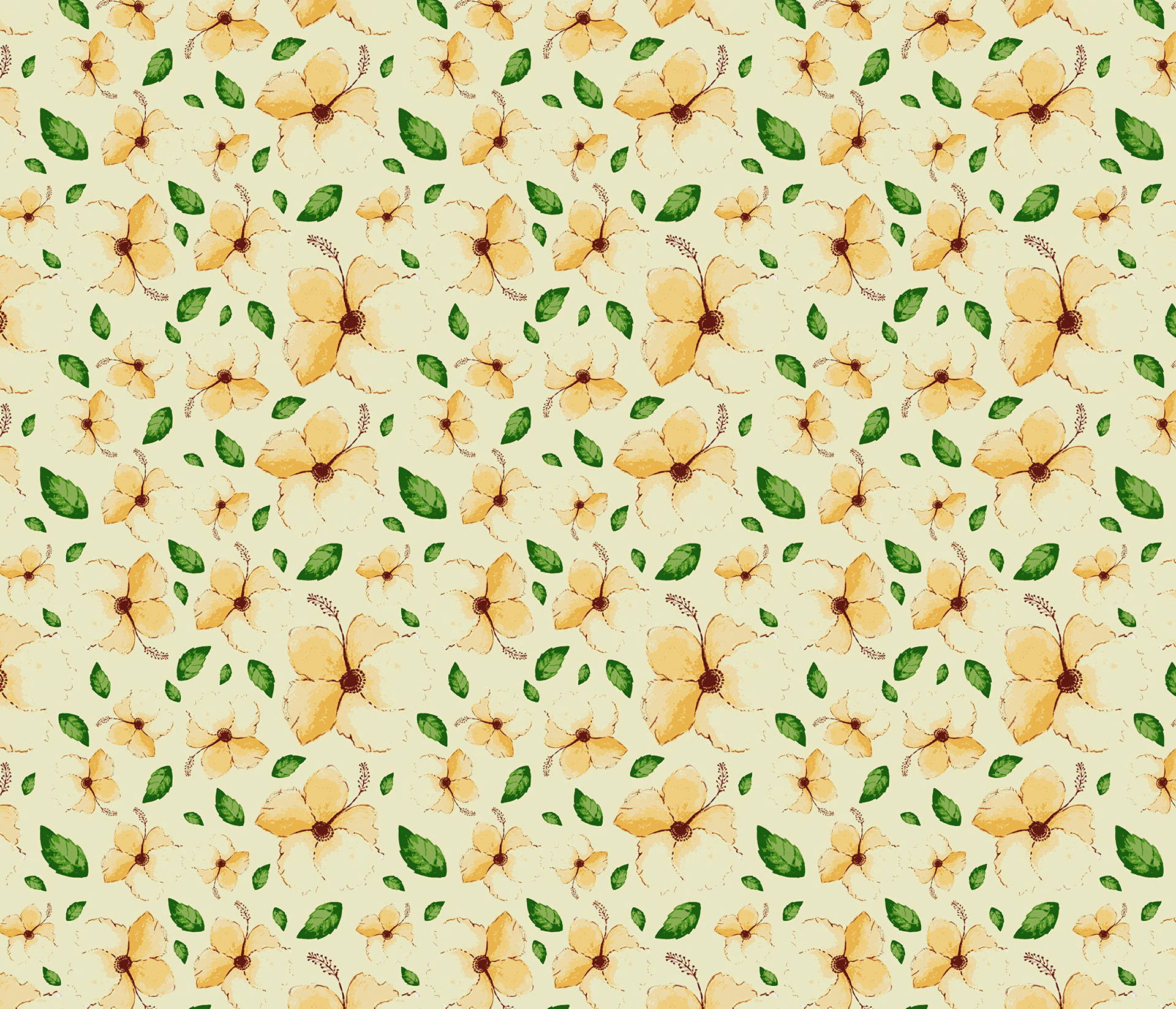 Oriental Floral Pattern Wallpaper