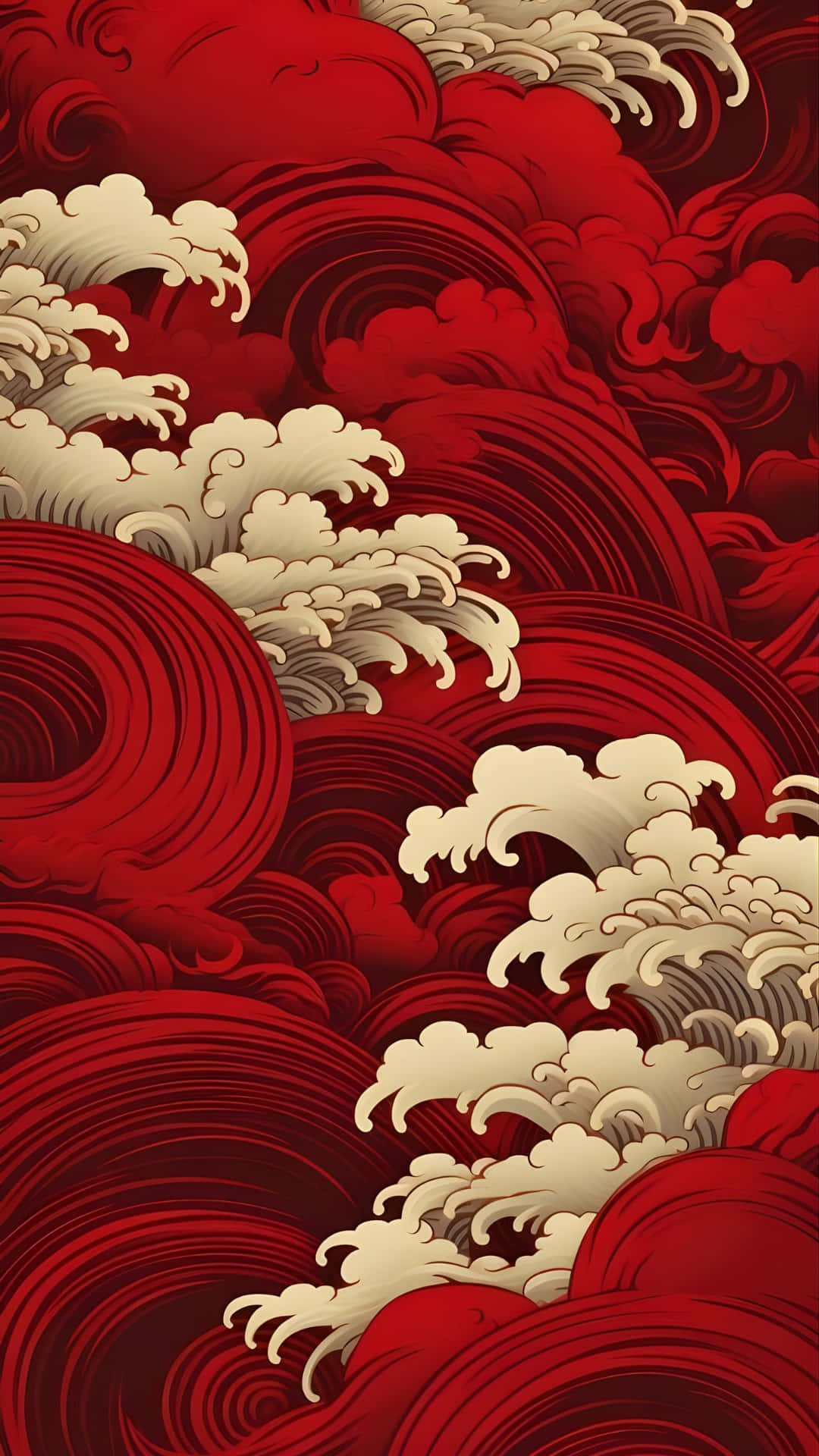 Oriental Wave Pattern Wallpaper