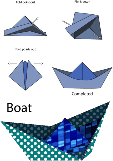 Origami Boat Instructions PNG