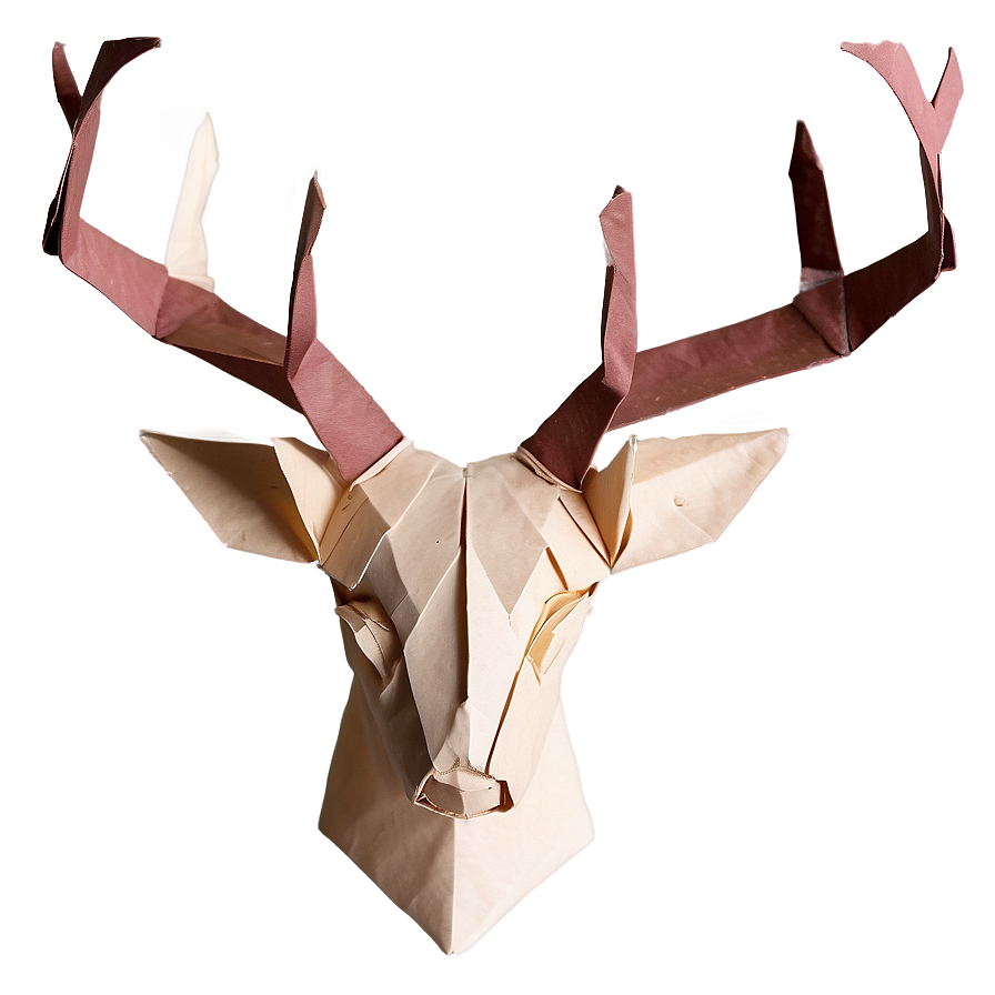 Origami Deer Head Paper Design Png 06212024 PNG