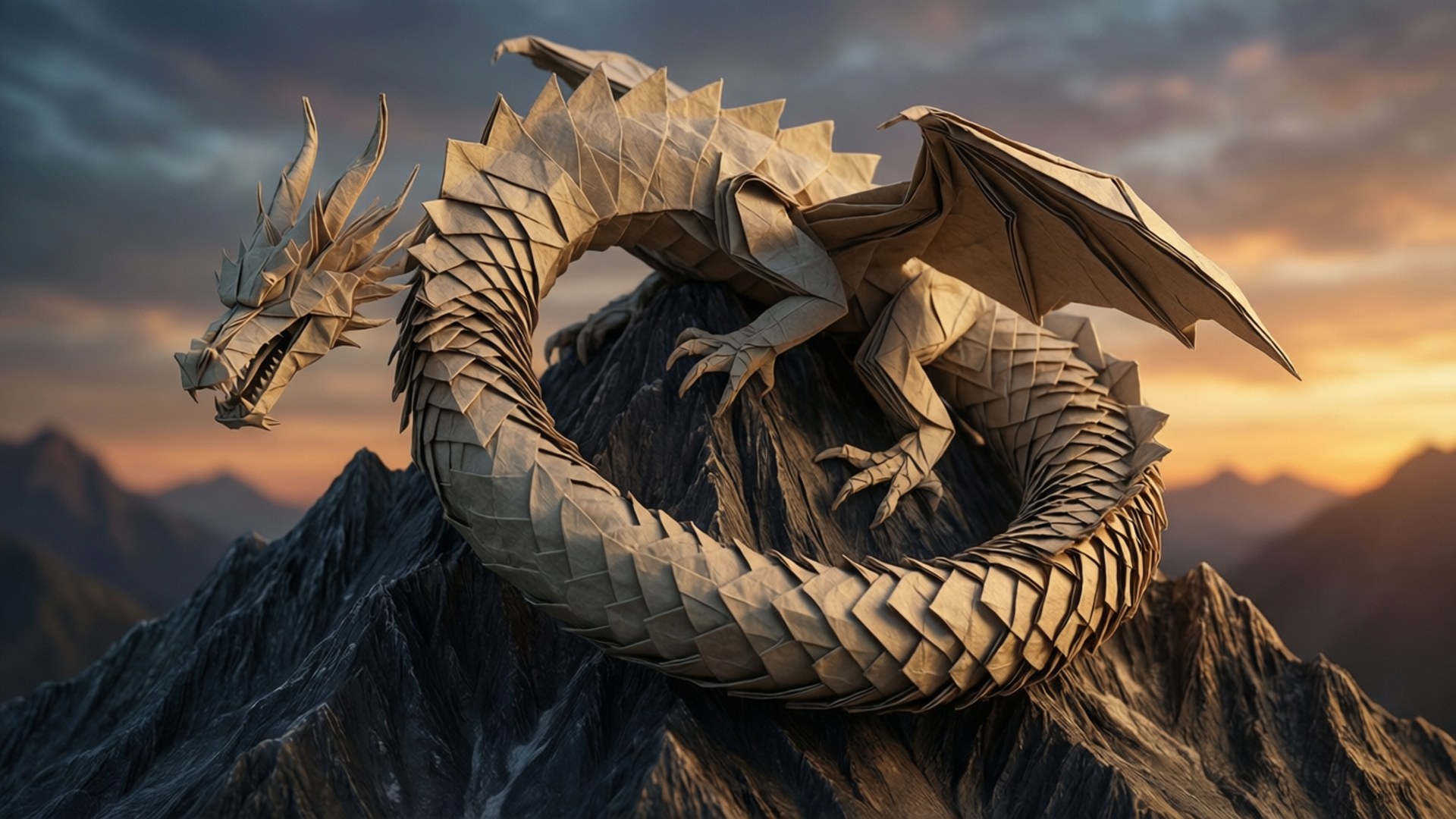 Puncak Naga Origami Wallpaper