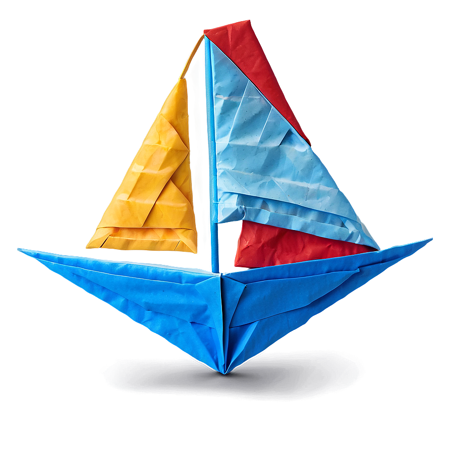 Download Origami Sailboat Seascape Png Bwb | Wallpapers.com