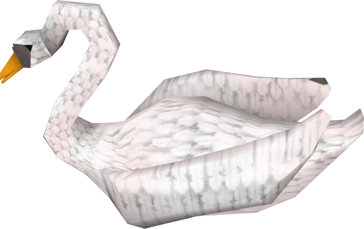 Origami Swan3 D Model PNG