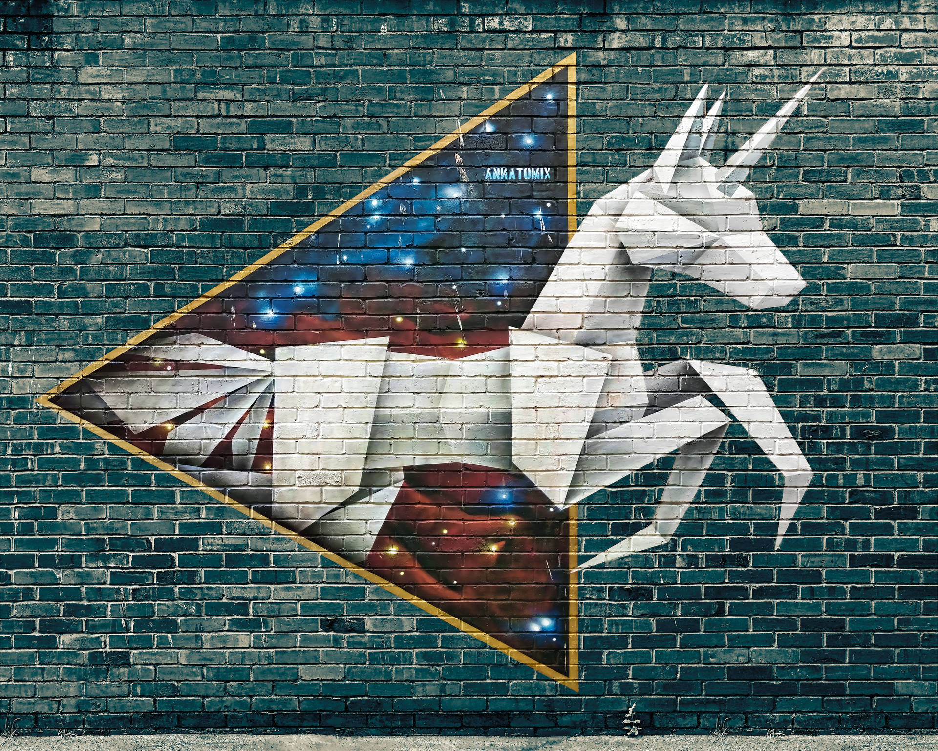 Origami Unicorn Graffiti Street Art Background