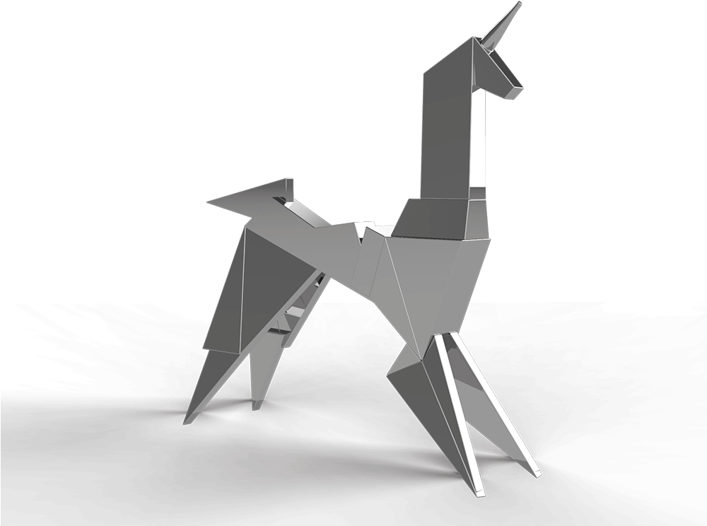 Origami Unicorn3 D Model PNG