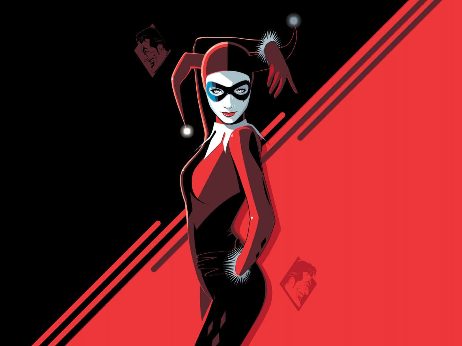 'Embrace Chaos with Original Harley Quinn' Wallpaper