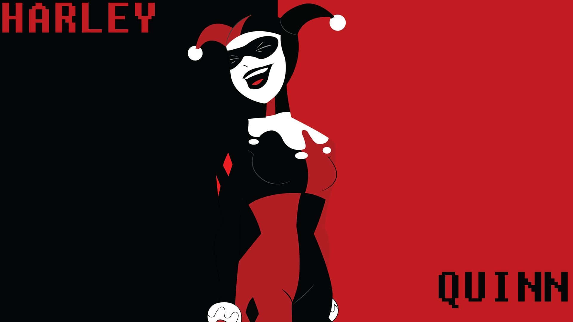 Original Harley Quinn Black And Red Villainess Wallpaper