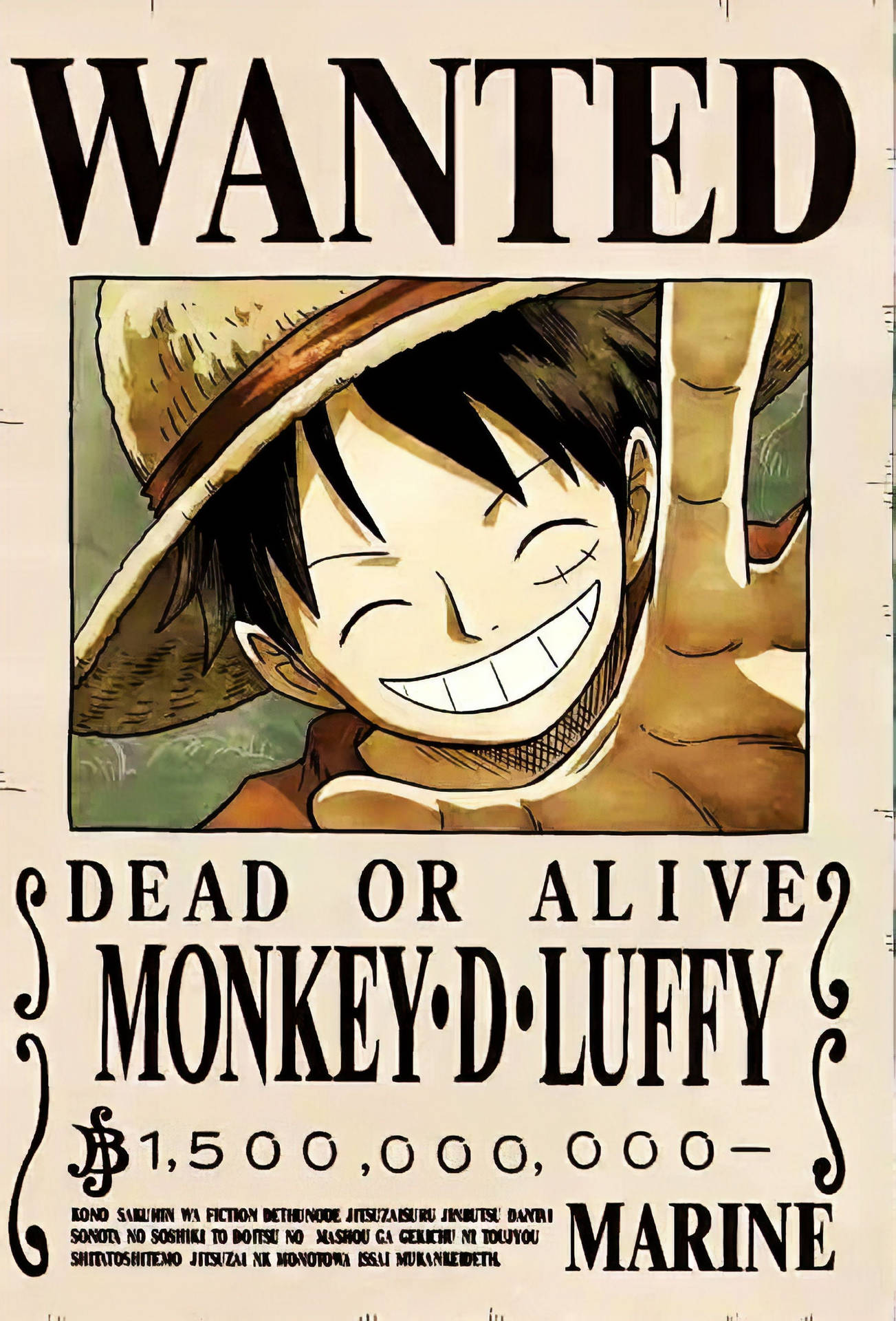 Original Monkey D Luffy PFP Wanted Poster Wallpaper
