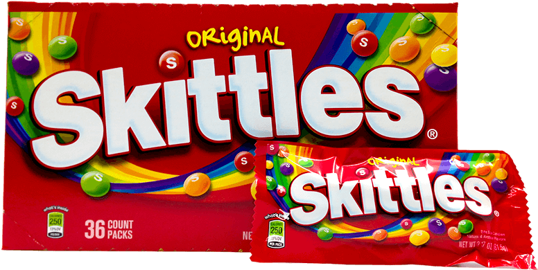 Original Skittles Packaging Display PNG