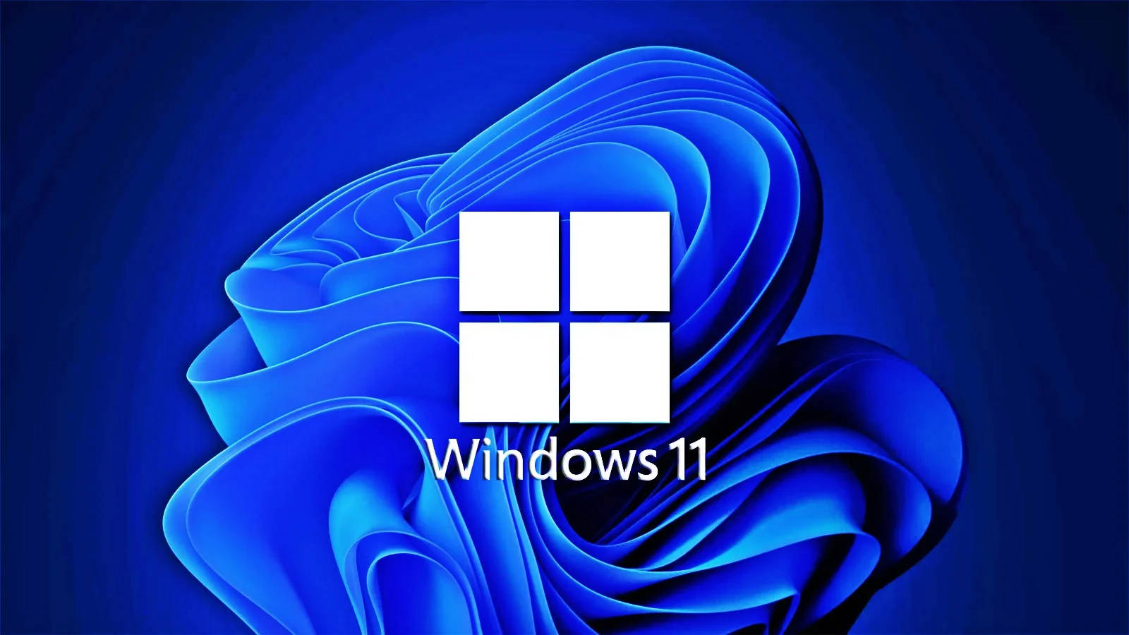 Sfondooriginale Di Windows 11 Con Nastro Blu Sfondo