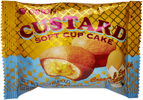 Orion Custard Soft Cup Cake Packaging PNG