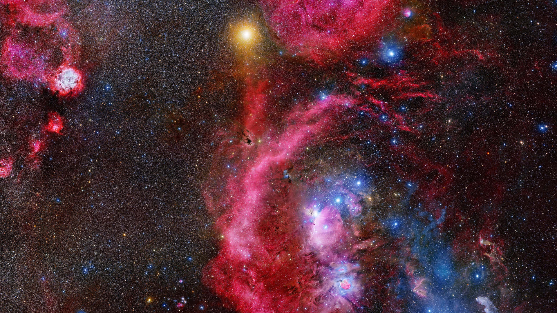 Leluminose Stelle Di Orione, Catturate Su Uno Sfondo Di Un Buio Cielo Notturno.