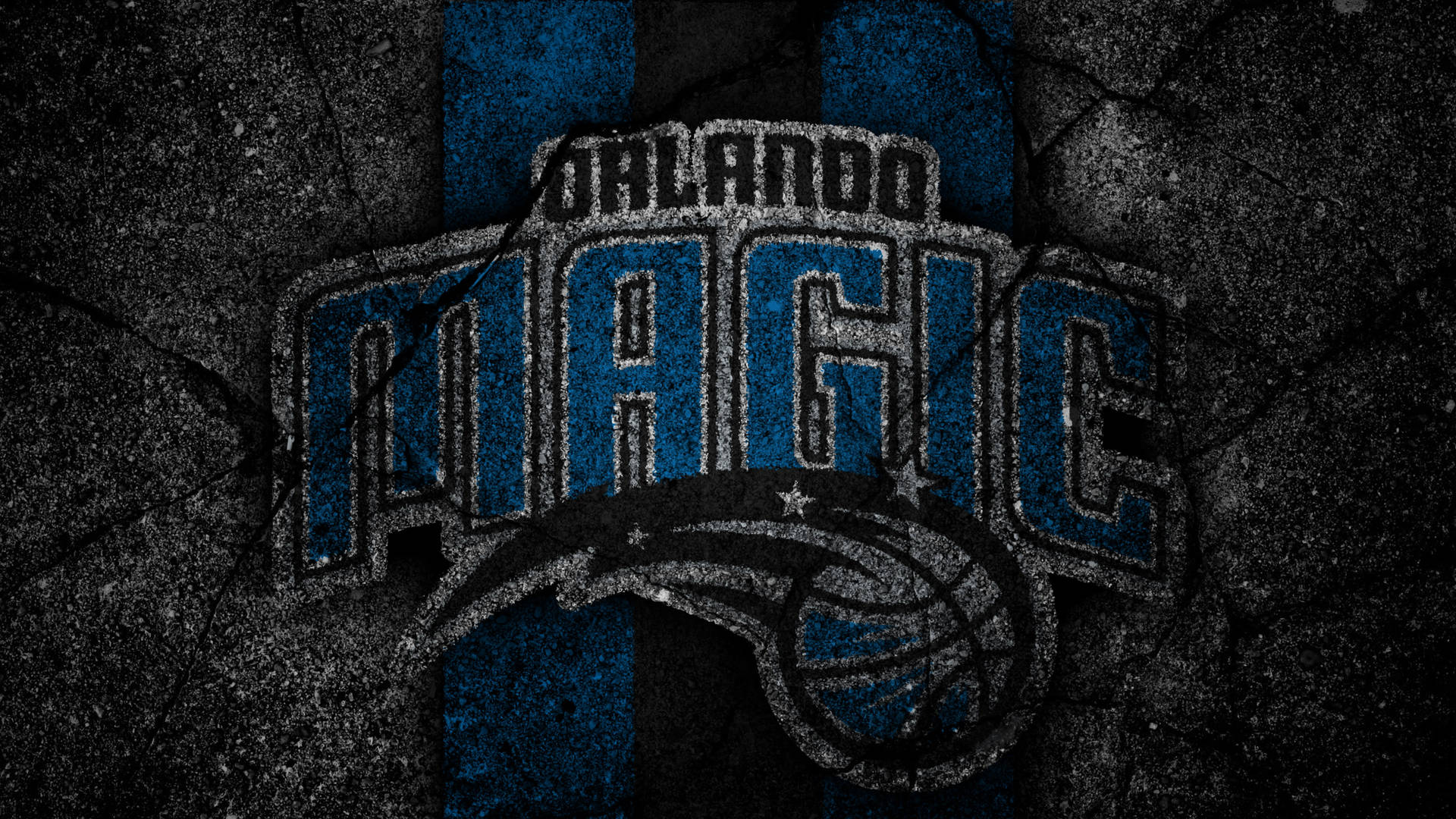 Logode Orlando Magic En Una Pared De Cemento Fondo de pantalla
