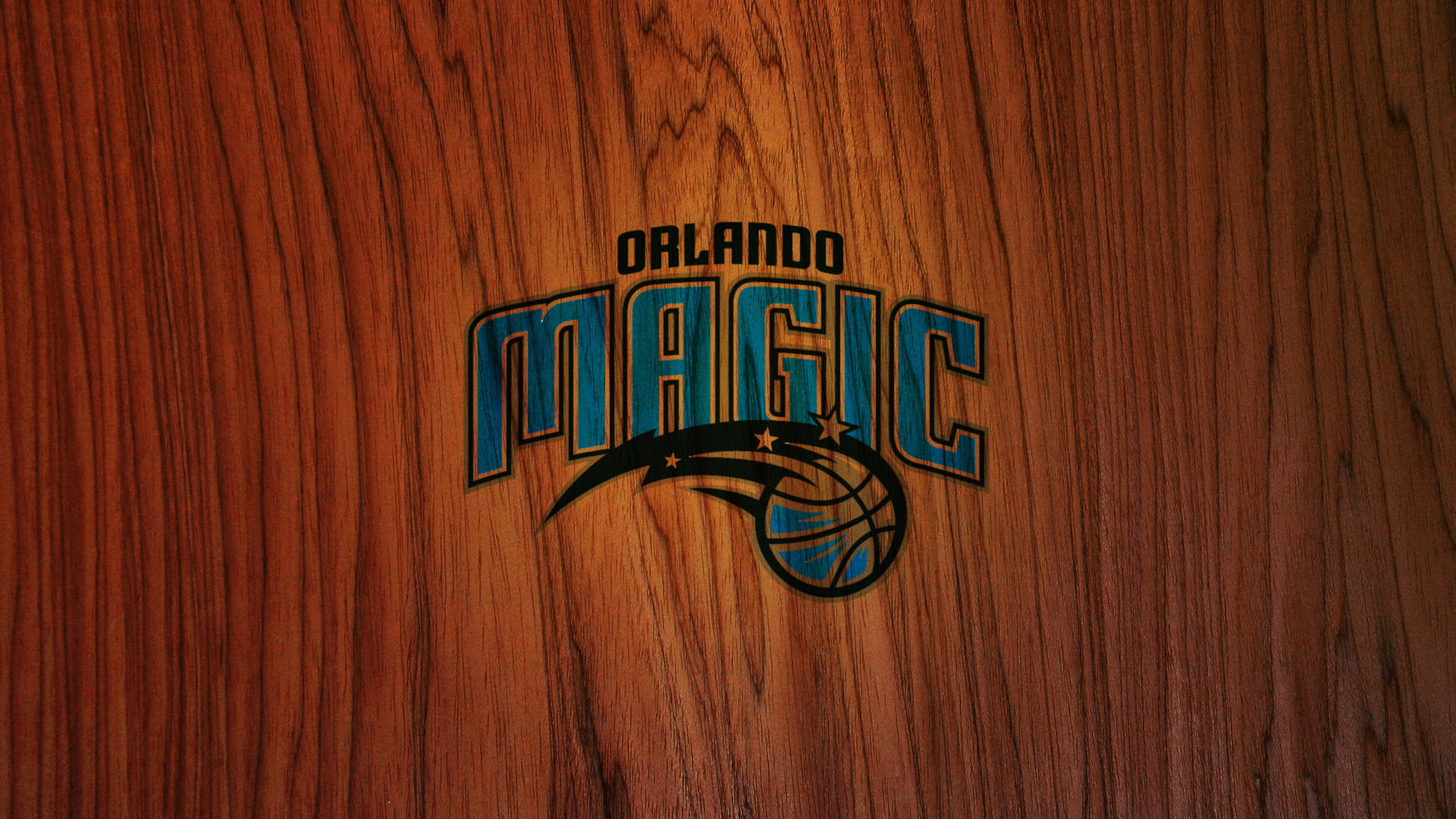 Orlando Magic Logo On Wood Wallpaper