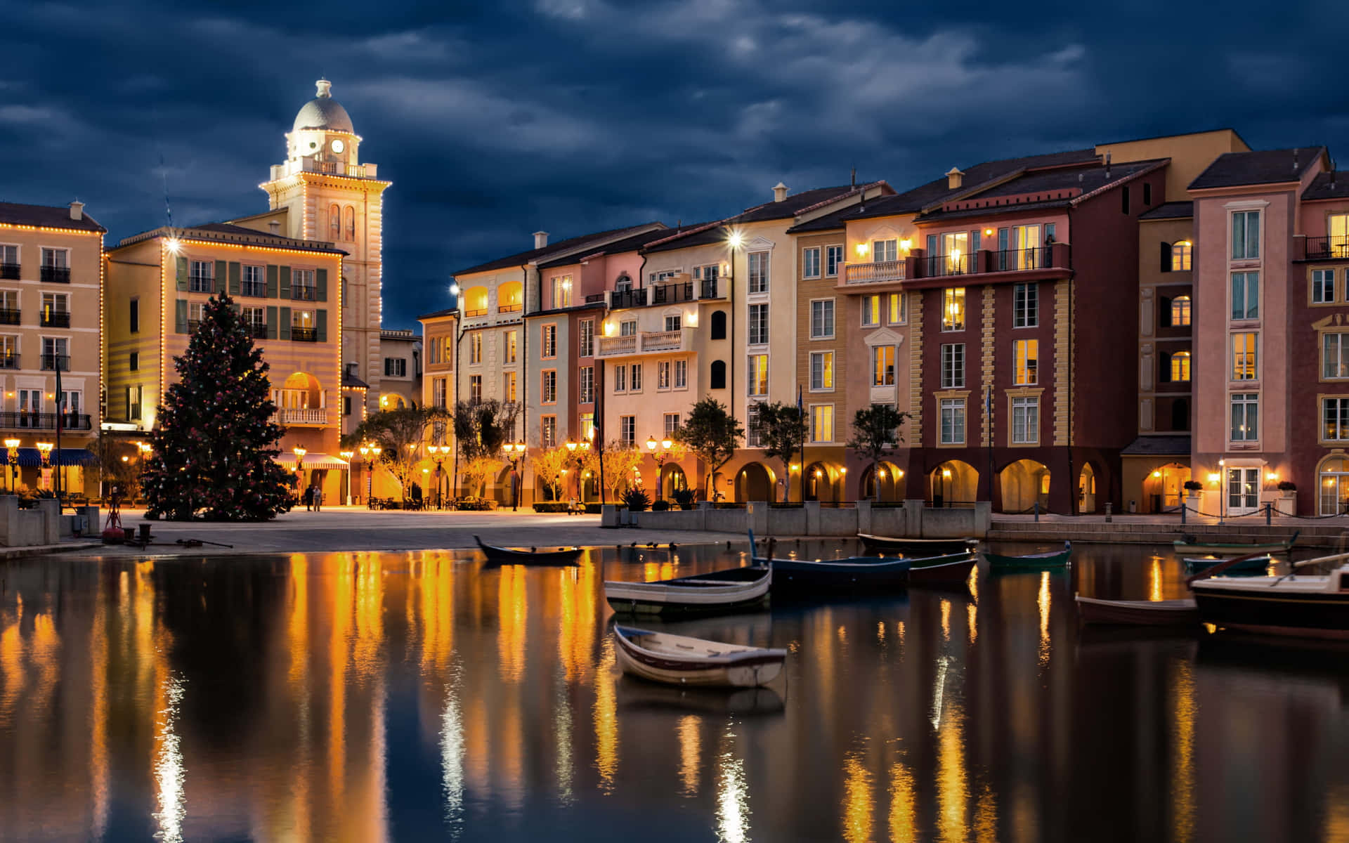 Orlando Waterfront Evening Scenery Wallpaper