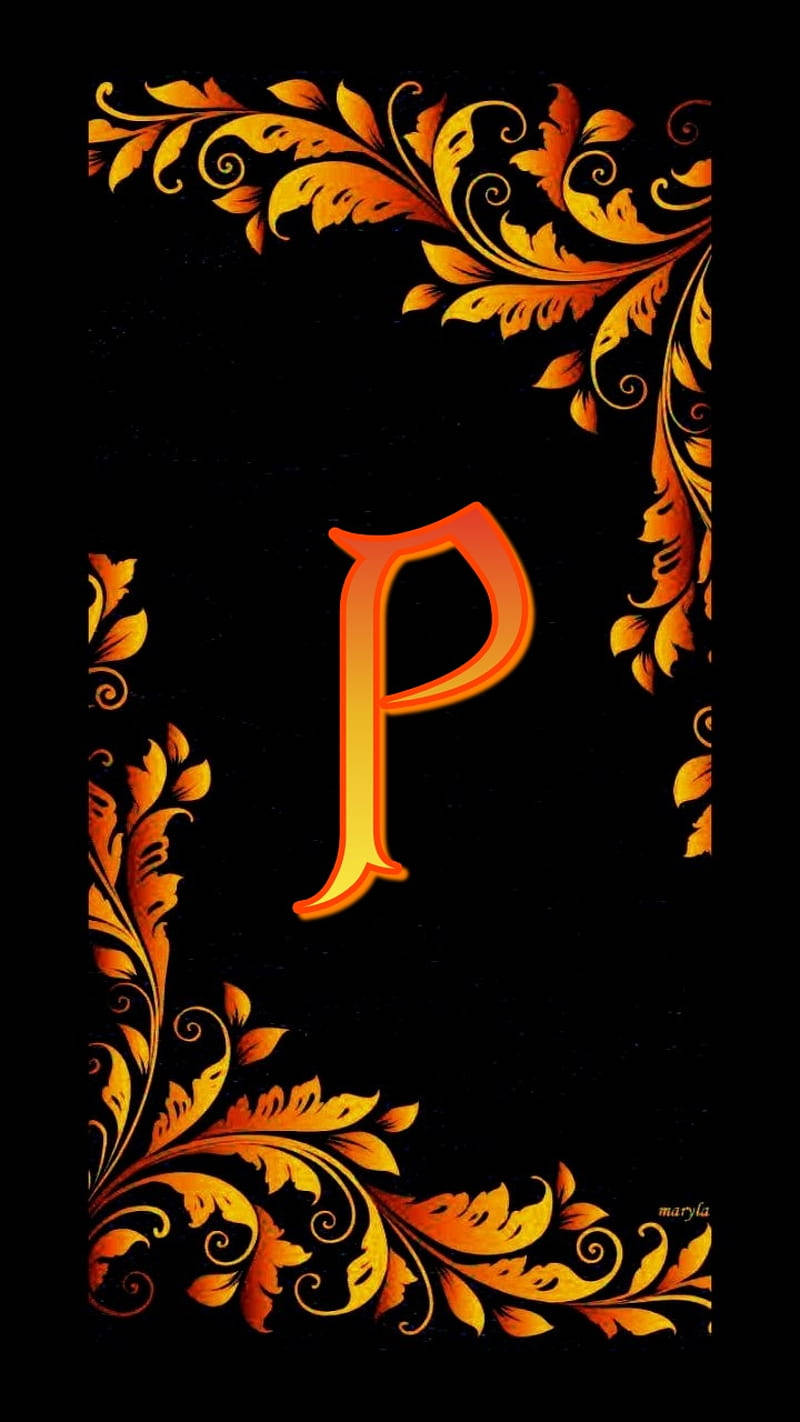 Captivating Golden Letter P Wallpaper