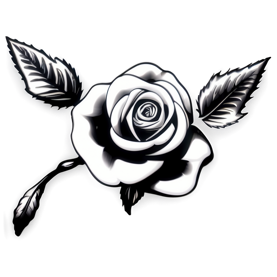 Ornamental Rose Black And White Png 06132024 PNG