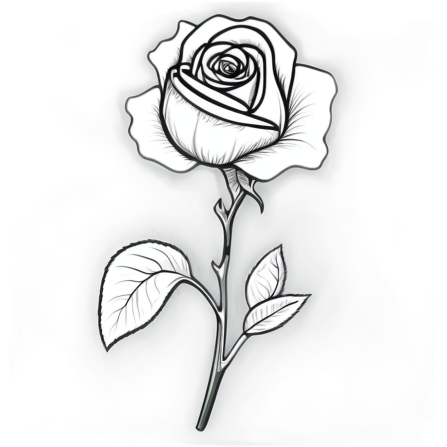 Ornamental Rose Black And White Png 97 PNG