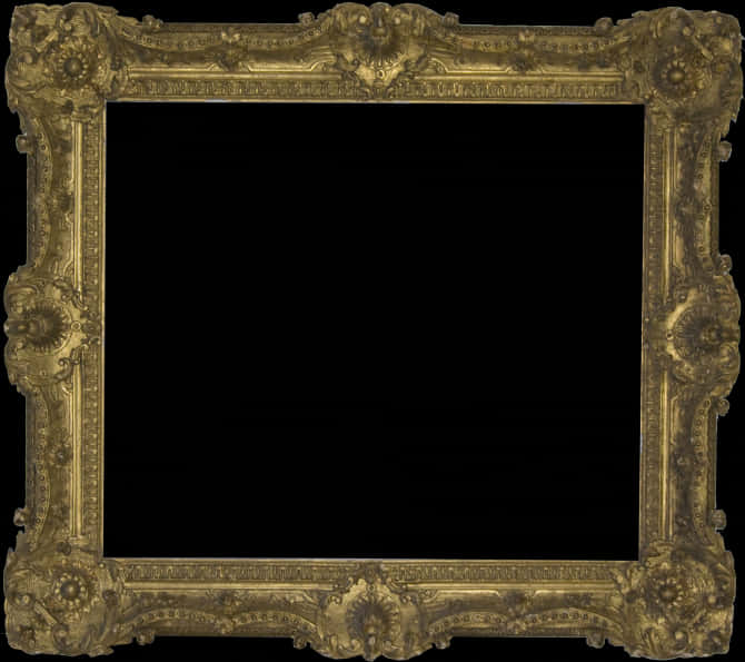 Ornate Antique Gold Frame PNG