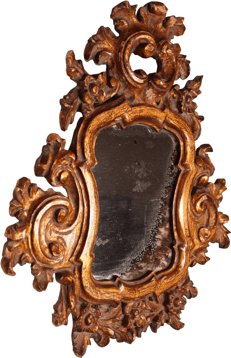 Ornate Antique Mirror Frame PNG