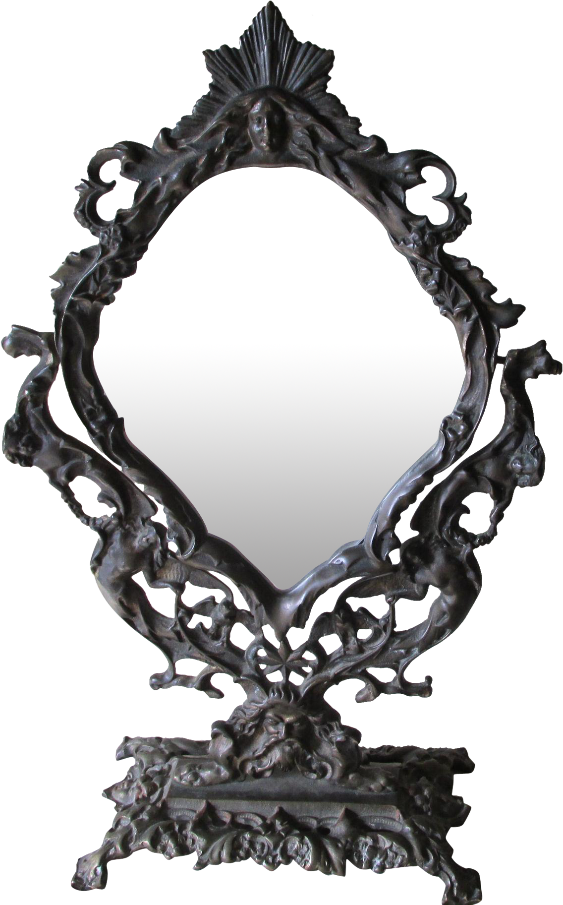 Ornate Antique Mirror Frame PNG