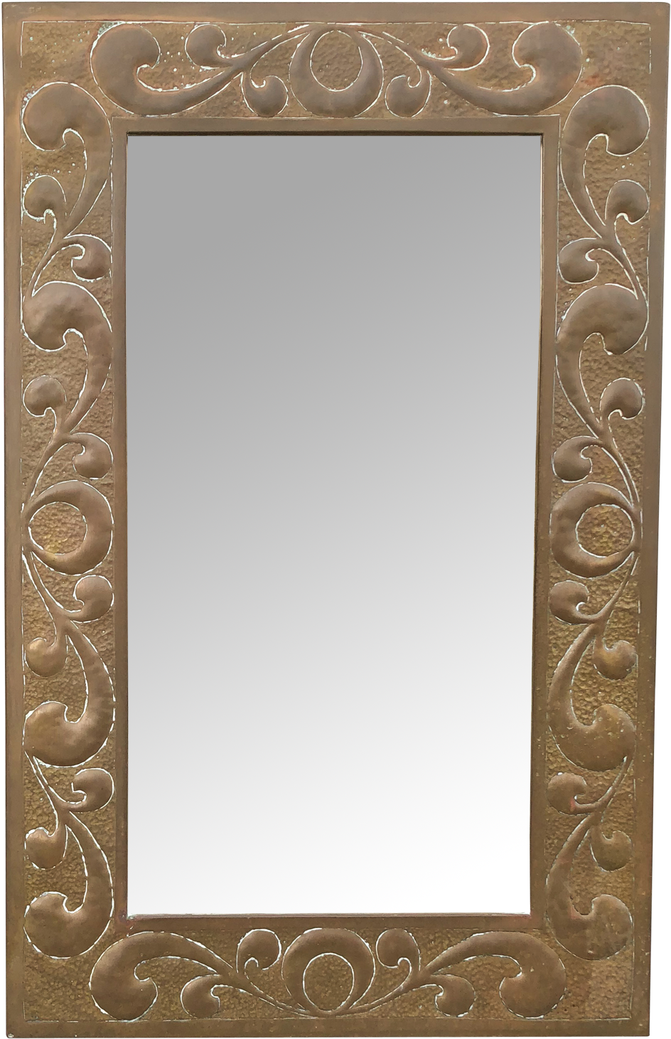 Ornate Antique Wooden Mirror Frame PNG