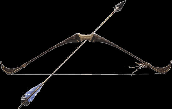 Ornate Archery Bowand Arrow PNG