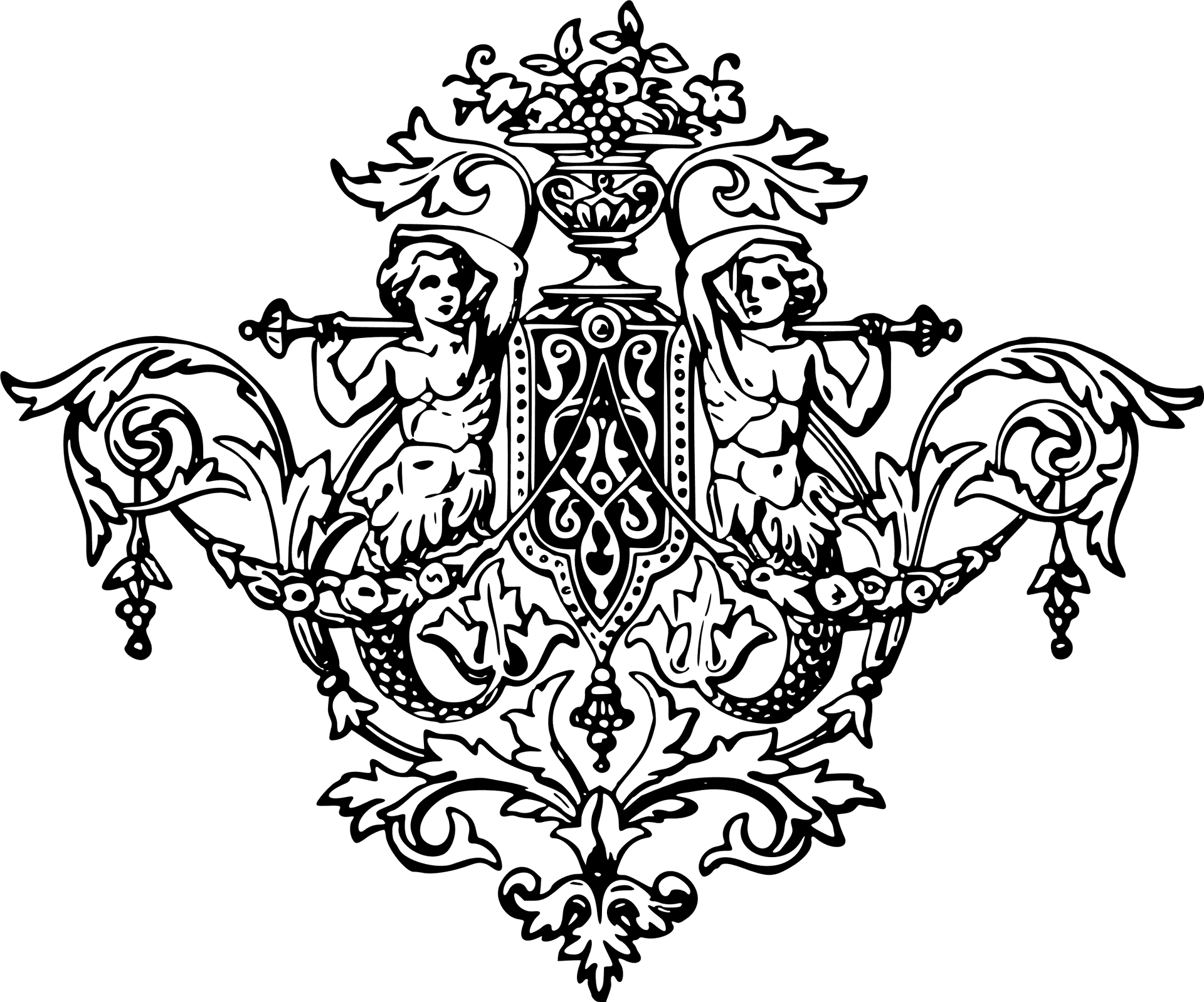 Ornate Baroque Decoration Vector PNG