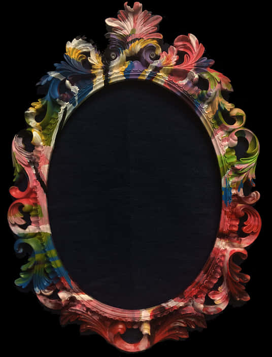Ornate Baroque Frame Colorful PNG