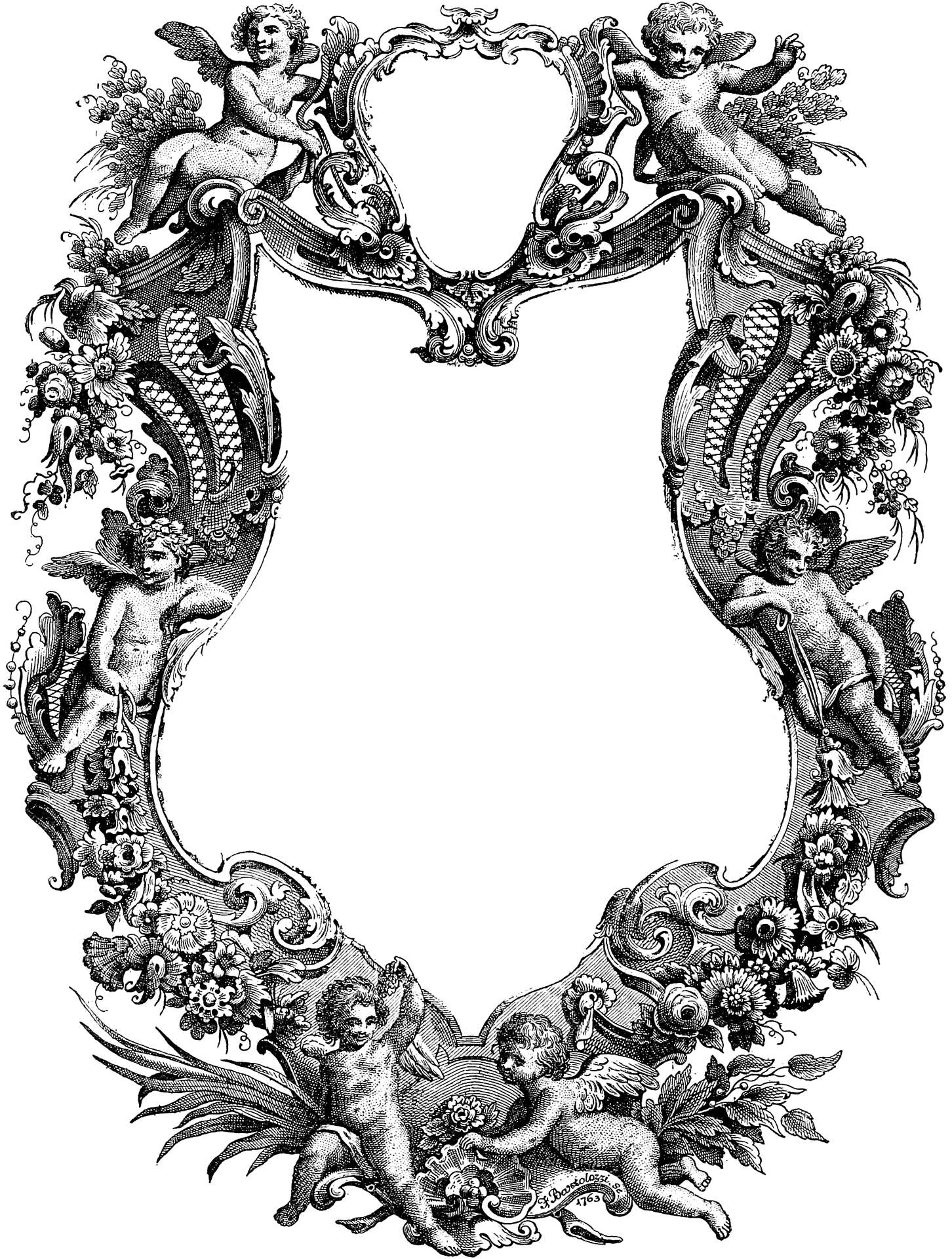 Ornate Baroque Vector Frame PNG