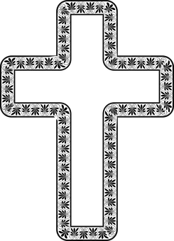 Ornate Black Cross Design PNG