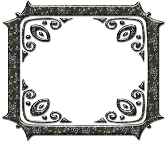 Ornate Black Floral Frame PNG