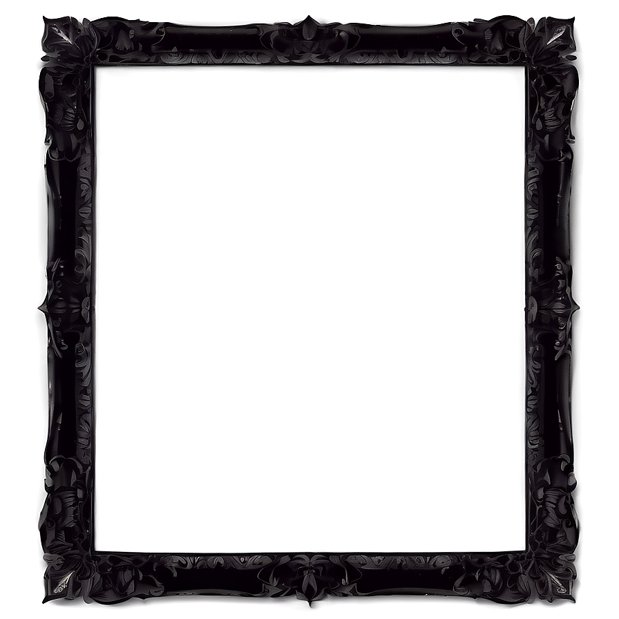 Ornate Black Frame Png 05252024 PNG