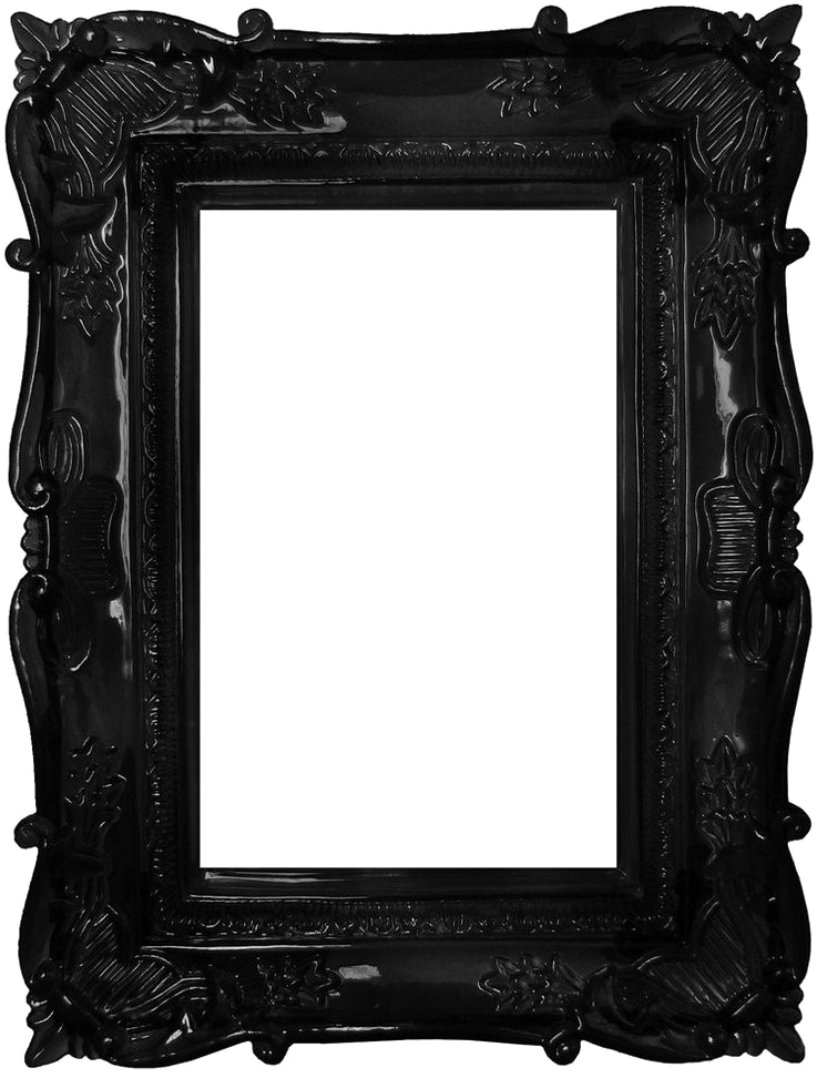 Ornate Black Frame Transparent Background PNG