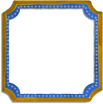 Ornate Blueand Gold Frame PNG